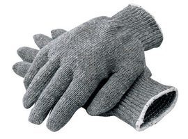 Gloves - Gray Knit Large