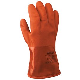 Vinyl Insulated Orange Cold Gloves